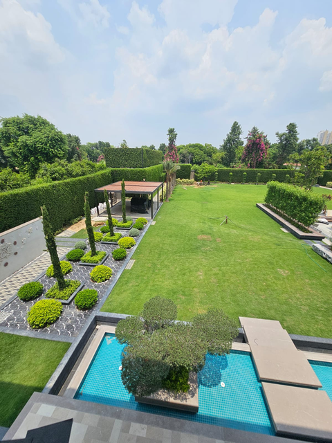 Large lawn and outdoor landscape project by Metron World
